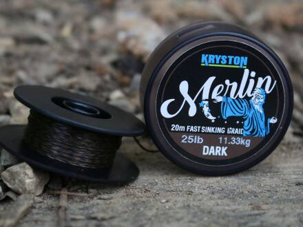 Kryston Merlin Fast Sinking Supple Braid Dark Silt 20m