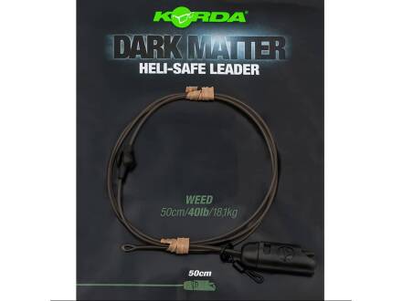 Korda Dark Matter Leader Heli Safe 40lb 50cm Weed