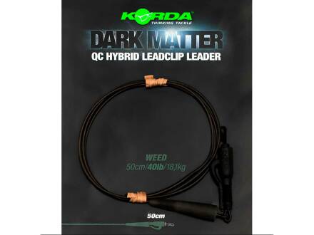 Korda Dark Matter Leader 50cm QC Hybrid Clip Weed