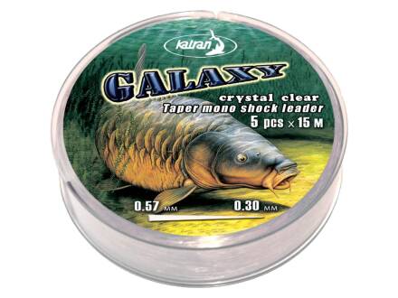 Katran Galaxy Taper Mono Crystal Leader 5 x 15Meter 0,28-0,57mm