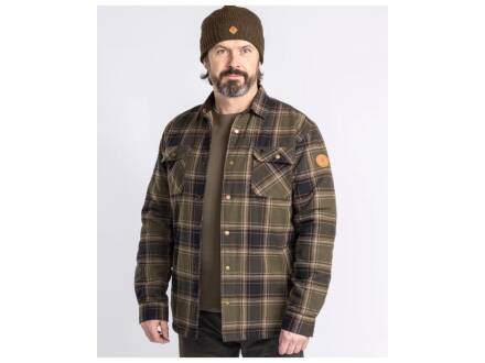 PINEWOOD® FINNVEDEN GEFÜTTERTES KARO FLANELLHEMD - Mossgreen Black