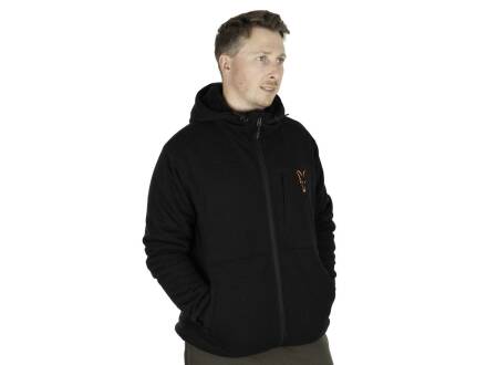 Fox Collection Sherpa Jacket Black & Orange L