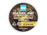 Nash Baseline Sinking Braid UV Yellow 0.24mm/25lb/11.33kg...