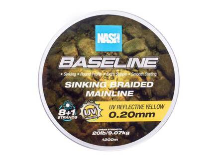 Nash Baseline Sinking Braid UV Yellow 0.20mm/20lb/9.07kg 1200m