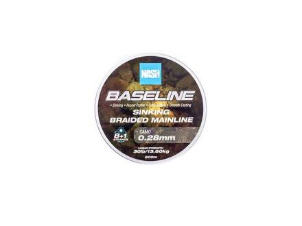 Nash Baseline Sinking Braid Camo 0.28mm/30lb/13.6kg 600m