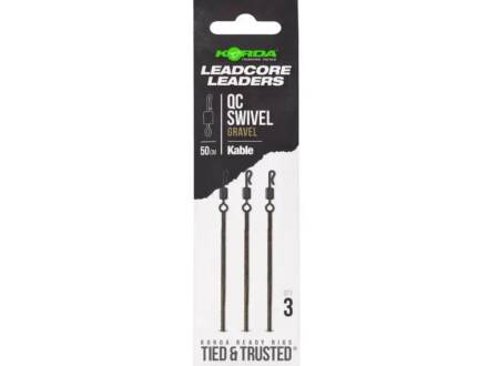 Korda Kable Leadcore Leader QC Swivel Gravel 50cm