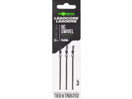 Korda Kable Leadcore Leader QC Swivel Weed 50cm