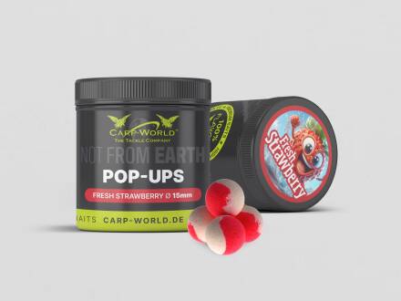 Carp World Not From Earth Pop Ups 15mm Fresh Strawberry Pink/White