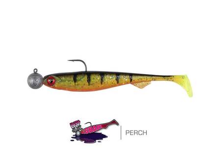 Fox Rage Bulk Loaded Slick Shad 13cm UV   Perch 4/0 15g