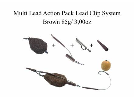 Poseidon Multi Lead Action Pack Lead Clip System Brown 85gr / 3 oz