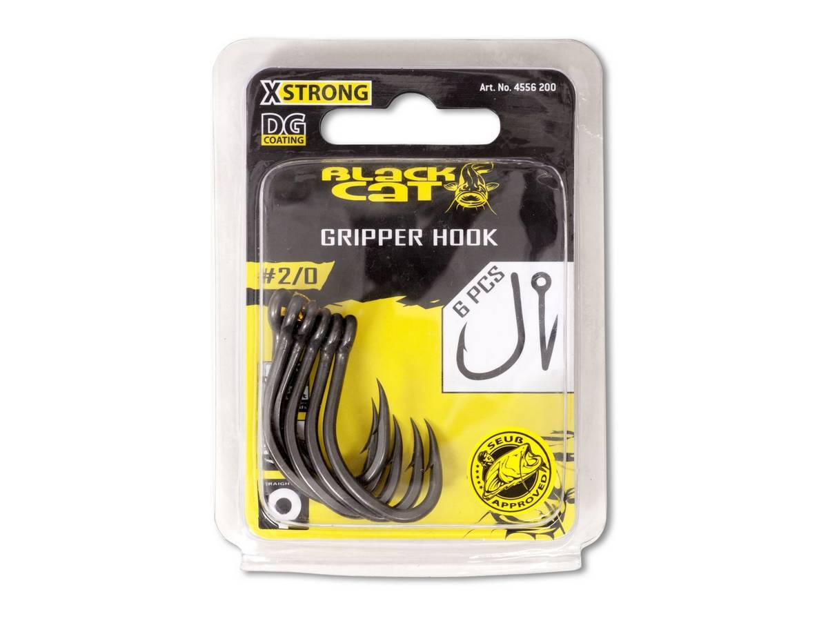 6 Ganci Singoli Black Cat Gripper Hook Per Pesca Al Siluro - Rivestimento DG - Foto 3