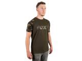 Fox Raglan Khaki / Camo sleeve T-Shirt - L