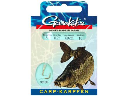 Gamakatsu BOOKLET CARP 3310F #2-0.30MM 60CM