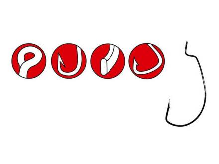 Gamakatsu WORM OFFSET EWG HOOKS BLACK # 4/0