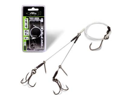 Quantum #2 Mr. Pike Ghost Traces Twin Hook-Release-Rig weiß Haken: 2 Vorfach: 50cm